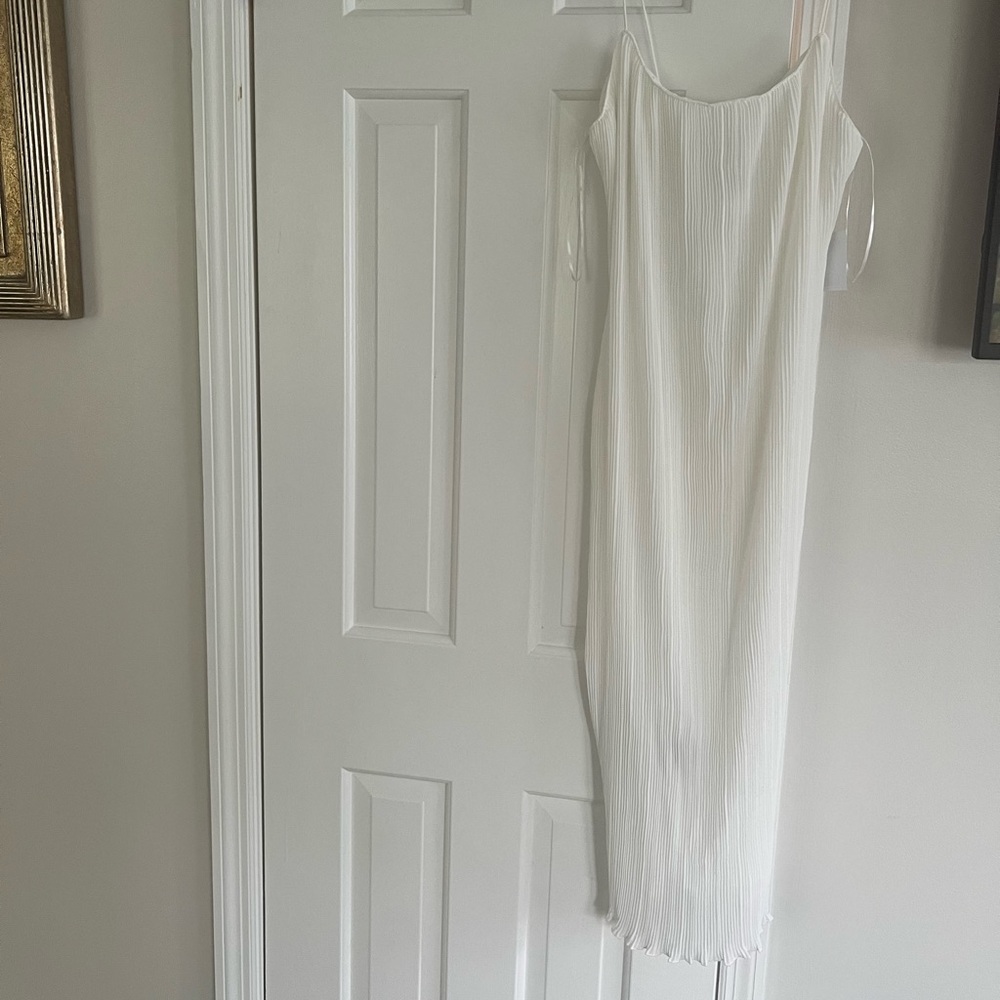 Good American Plisse Slip Dress